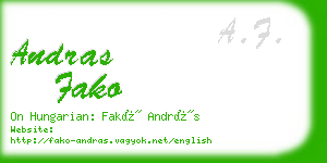 andras fako business card